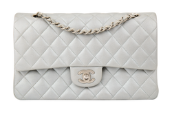 Classic Flap Medium, Lambskin, Silver, B, DB, AC, 16423575, 3*